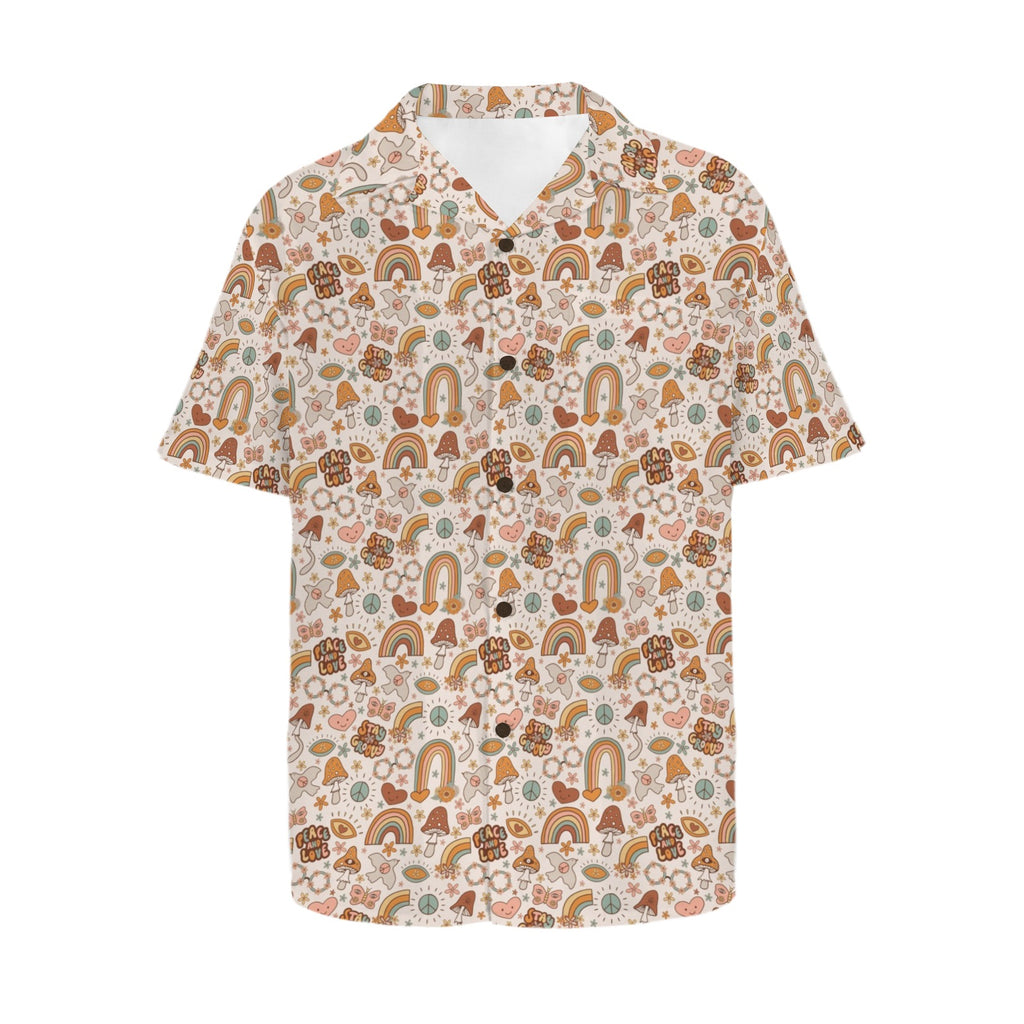 Peace And Love - Men's Short Sleeve Hawaiian Shirt