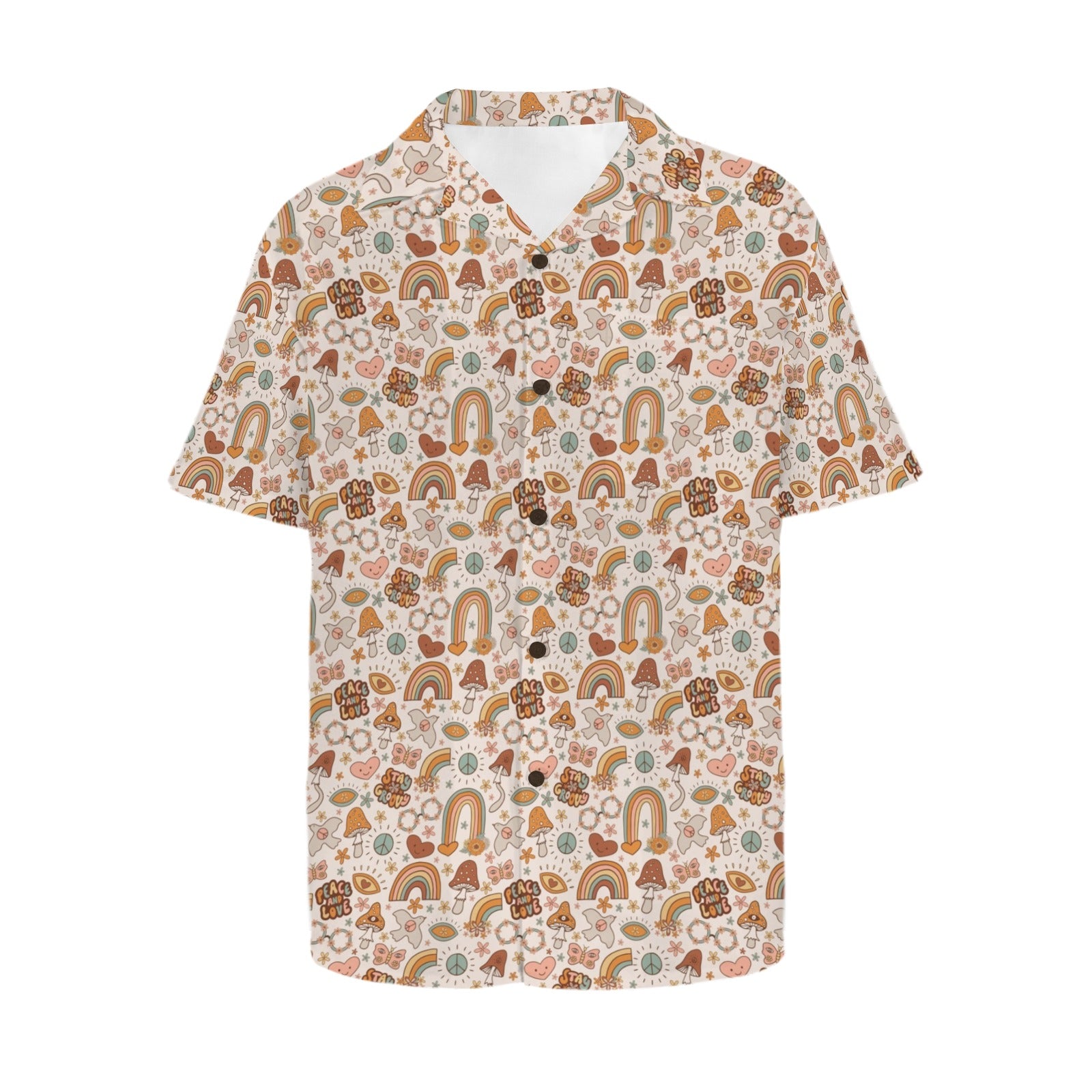 Peace And Love - Men's Short Sleeve Hawaiian Shirt