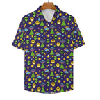 Groovy Alien And UFO Women's Collared Pocketless Short Sleeve Shirt