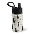 Black Cats 12oz Kids Water Bottle with Straw Lid