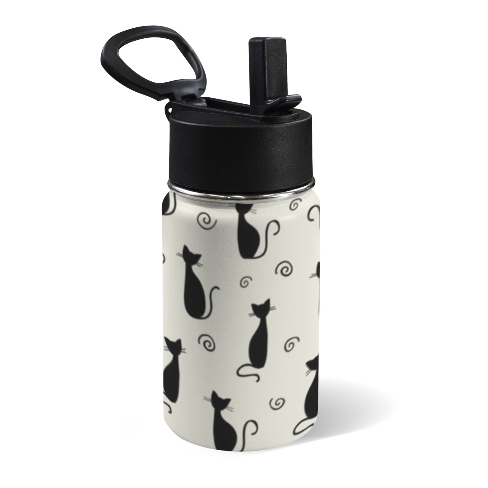 Black Cats 12oz Kids Water Bottle with Straw Lid