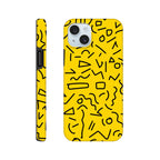 Yellow Black Graphic Squiggle - Apple iPhone Tough case iPhone 15 Plus iPhone Tough Case Globally Fulfilled Retro