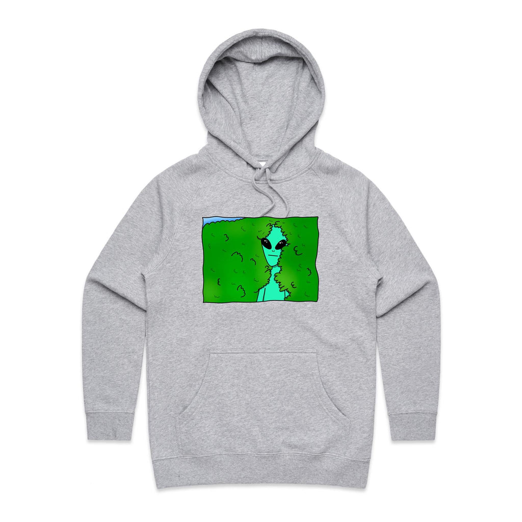 Alien Backing Into Hedge Meme - Womens Hoodie Grey Marle Womens Hoodie Printed In Australia Sci Fi