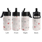 Pretty Hearts 12oz Kids Water Bottle with Straw Lid
