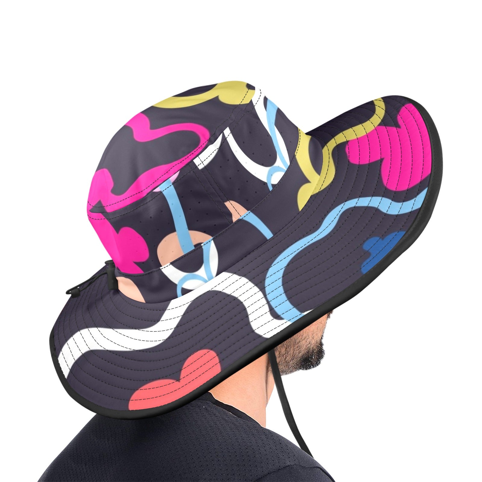 Floral In The Abstract - Wide Brim Bucket Hat Wide Brim Bucket Hat Printed Offshore