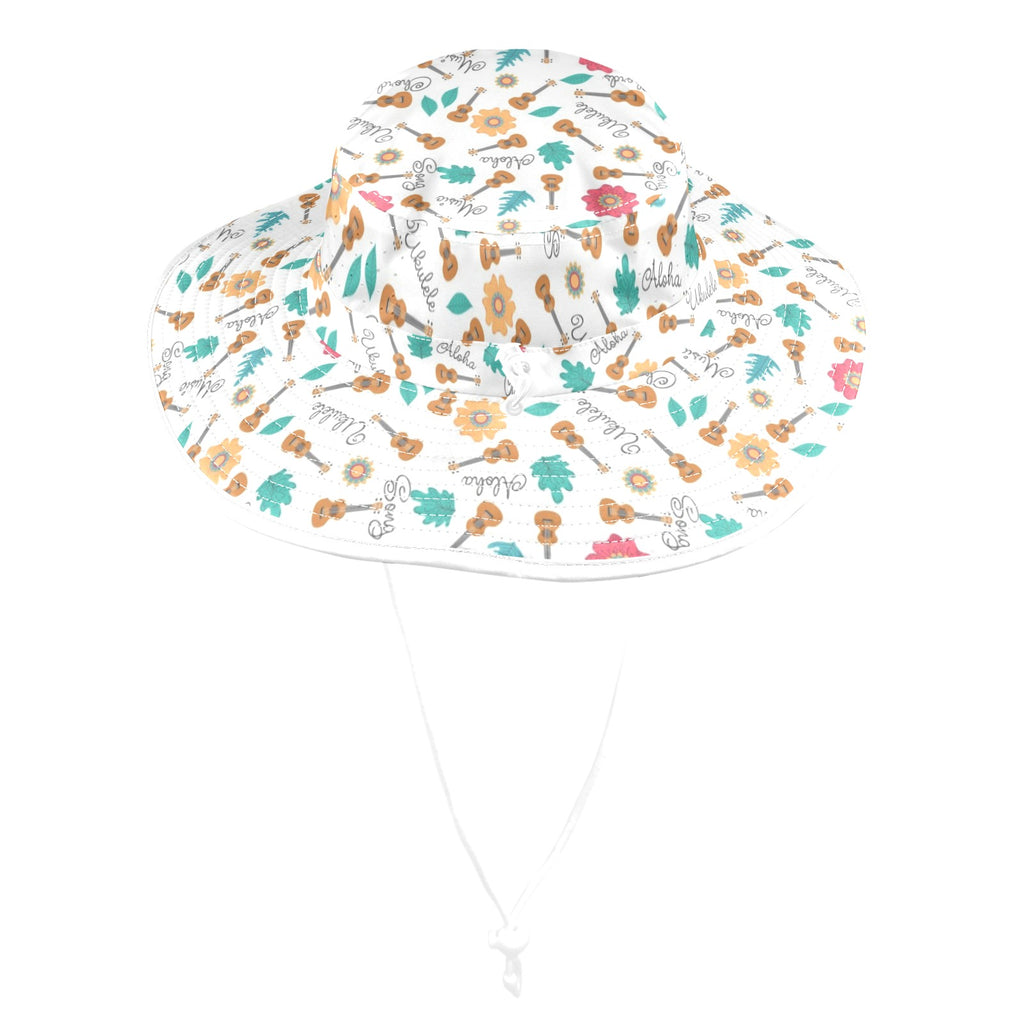 Ukulele Wide Brim Bucket Hat Wide Brim Bucket Hat Music Printed Offshore