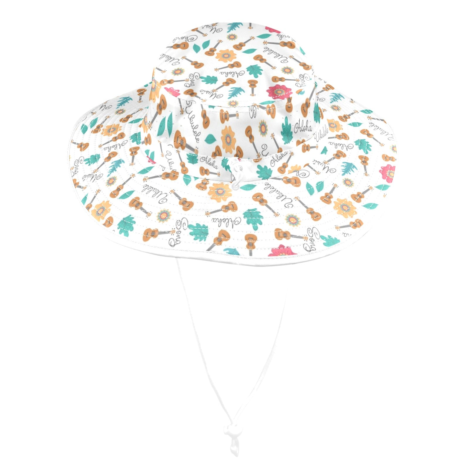 Ukulele Wide Brim Bucket Hat Wide Brim Bucket Hat Music Printed Offshore