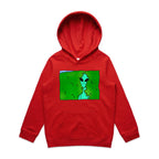 Alien Backing Into Hedge Meme - Kids Hoodie Red Kids Hoodie Printed In Australia