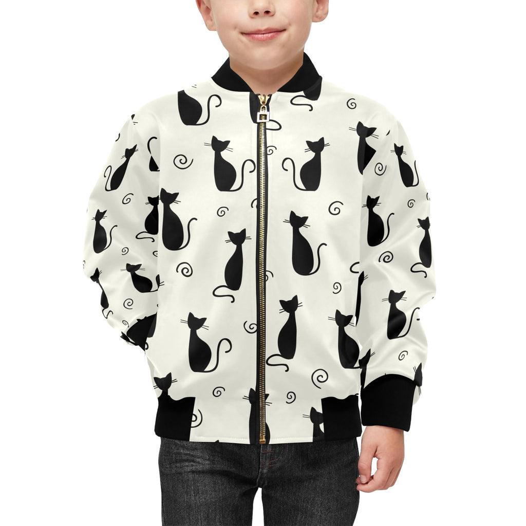 Black Cats Kids Bomber Jacket Kids Bomber Jacket animal Printed Offshore