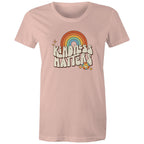 Kindness Matters - Womens T-shirt Pale Pink Womens T-shirt Kindness Positivity Printed In Australia Retro
