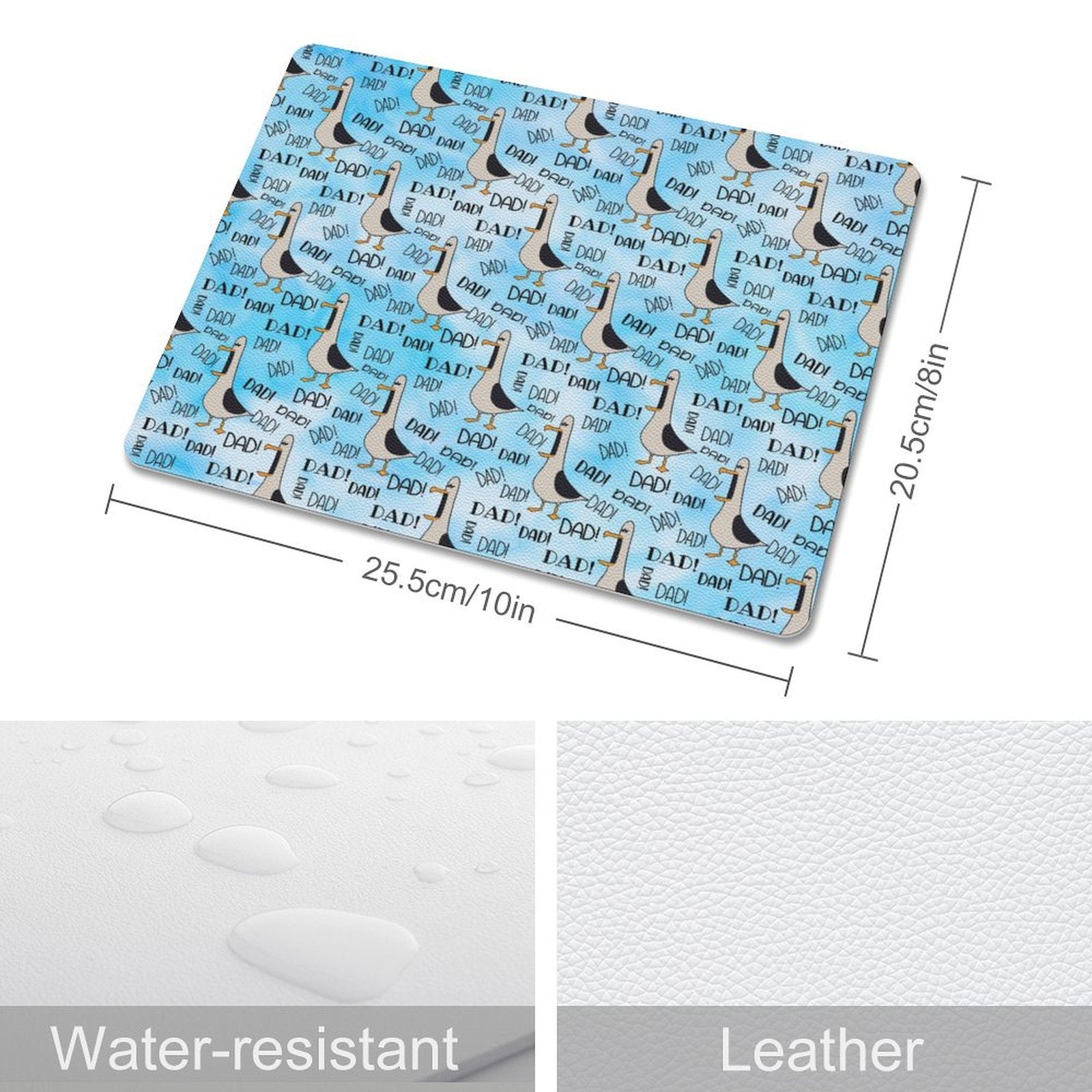 Dad Seagull - Leather Mouse Pad Leather Mouse Pad animal Dad Printed Offshore