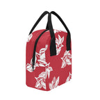Red Retro Foliage, Hawaiian Flower - Zipper Lunch Bag Zipper Lunch Bag Printed Offshore