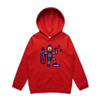 Rock And Roll - Kids Hoodie Red Kids Hoodie Printed In Australia