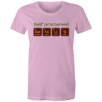 Self Proclaimed Genius, Periodic Table - Womens T-shirt Pink Womens T-shirt Printed In Australia Science