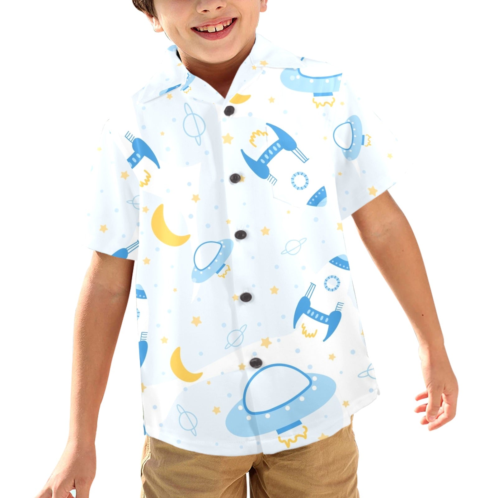 Spaceships And UFO's - Junior Kids Hawaiian Shirt