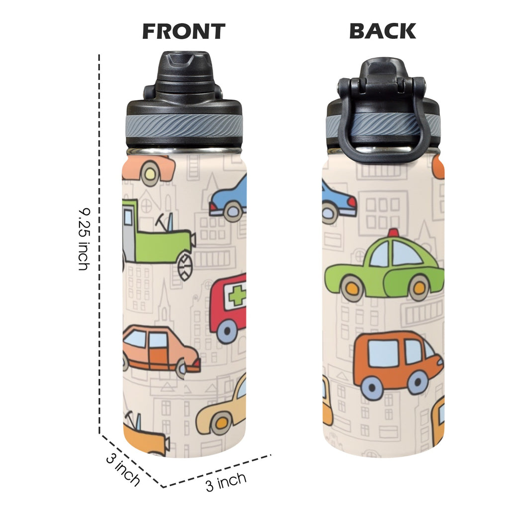 Kids Cars - Insulated Water Bottle with Dual-Use Lid (18oz) Insulated Water Bottle with Dual-Use Lid (18oz) Printed Offshore