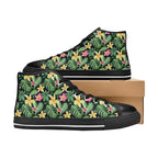 Frangipani Women's High Top Canvas Shoes Womens Classic High Top Shoes Plants Printed Offshore