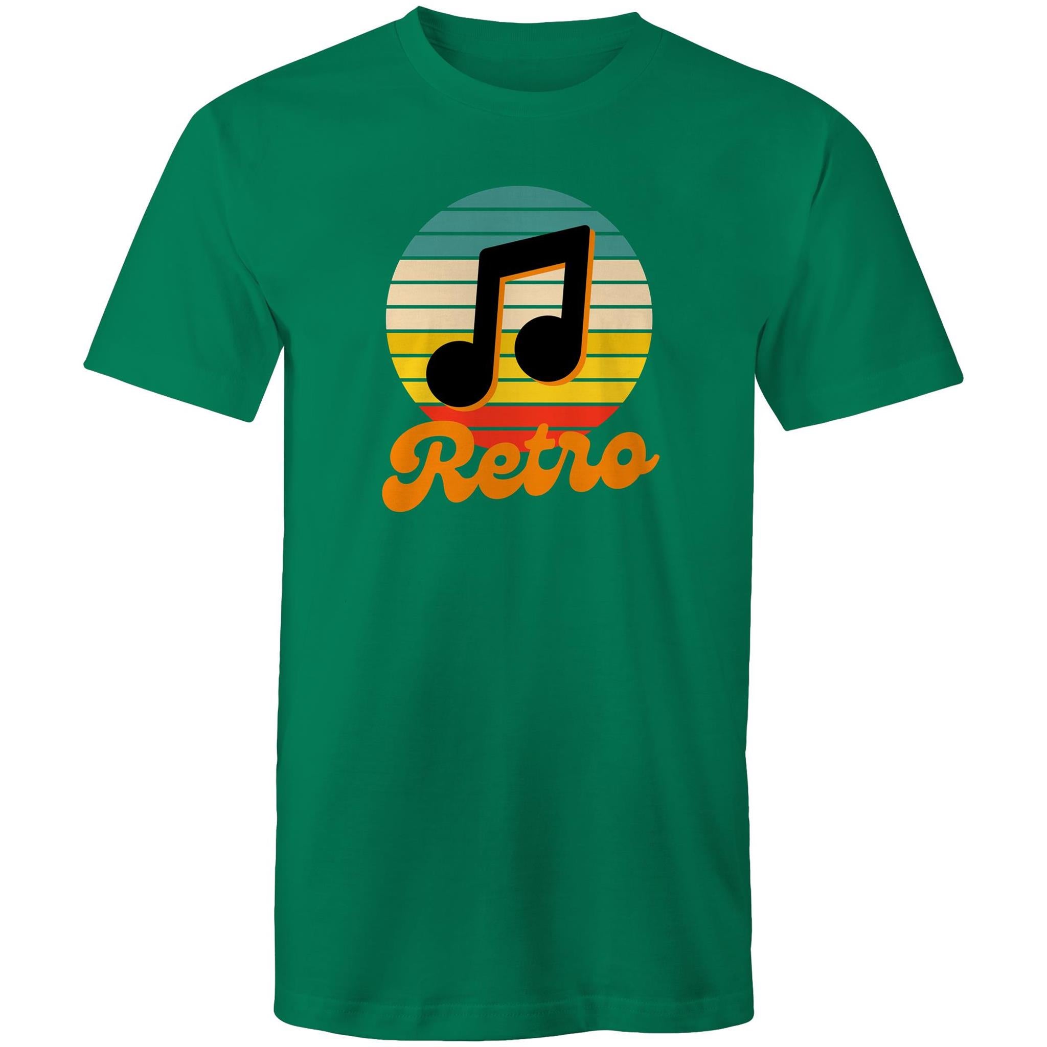 Retro Music - Mens T-Shirt Kelly Green Mens T-shirt Music Printed In Australia Retro