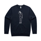 Coffee Brain - AS Colour Stencil Crew Sweatshirt Navy Sweatshirt Coffee Printed In Australia