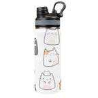 Cats - Insulated Water Bottle with Dual-Use Lid (18oz) One Size Insulated Water Bottle with Dual-Use Lid (18oz) animal Printed Offshore