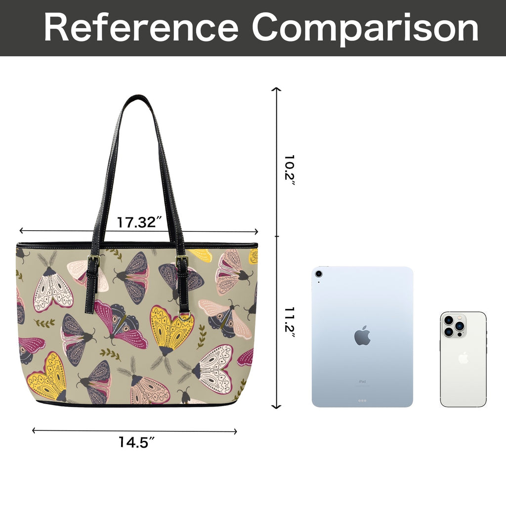 Pretty Moths PU Leather Tote Bag Large