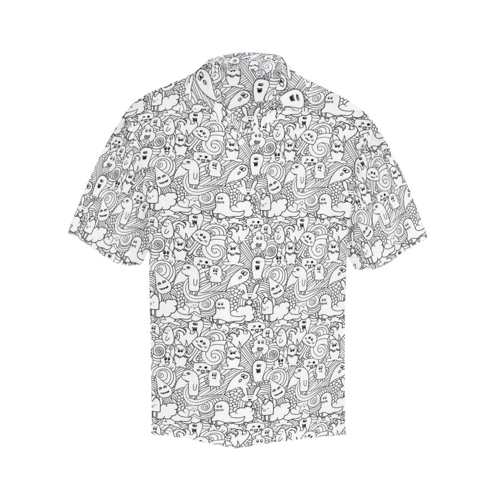 Black And White Creatures - Mens Hawaiian Shirt