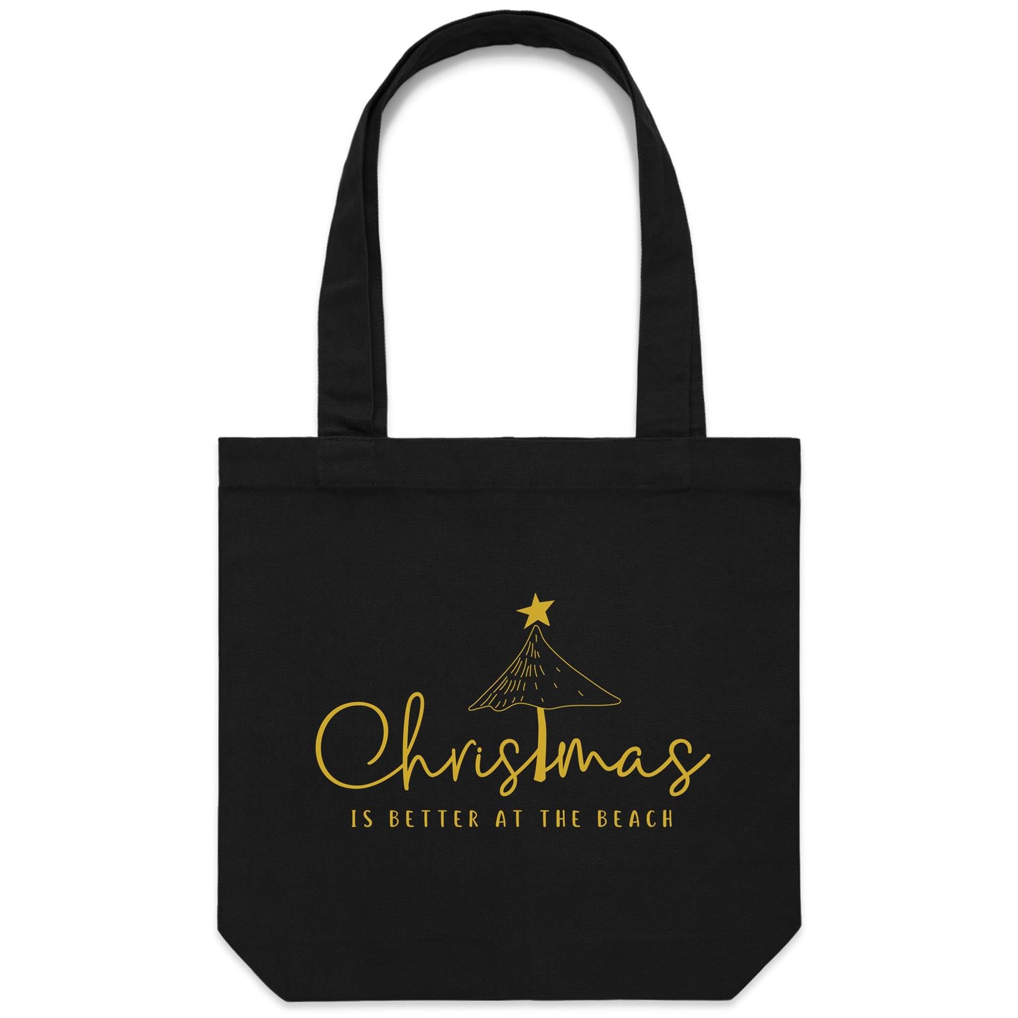Christmas Is Better At The Beach - Canvas Tote Bag Default Title Christmas Tote Bag Christmas Printed In Australia