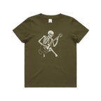Skeleton Playing Guitar Kid's AS Colour T-shirt Army Kids Youth T-shirt Music Printed In Australia