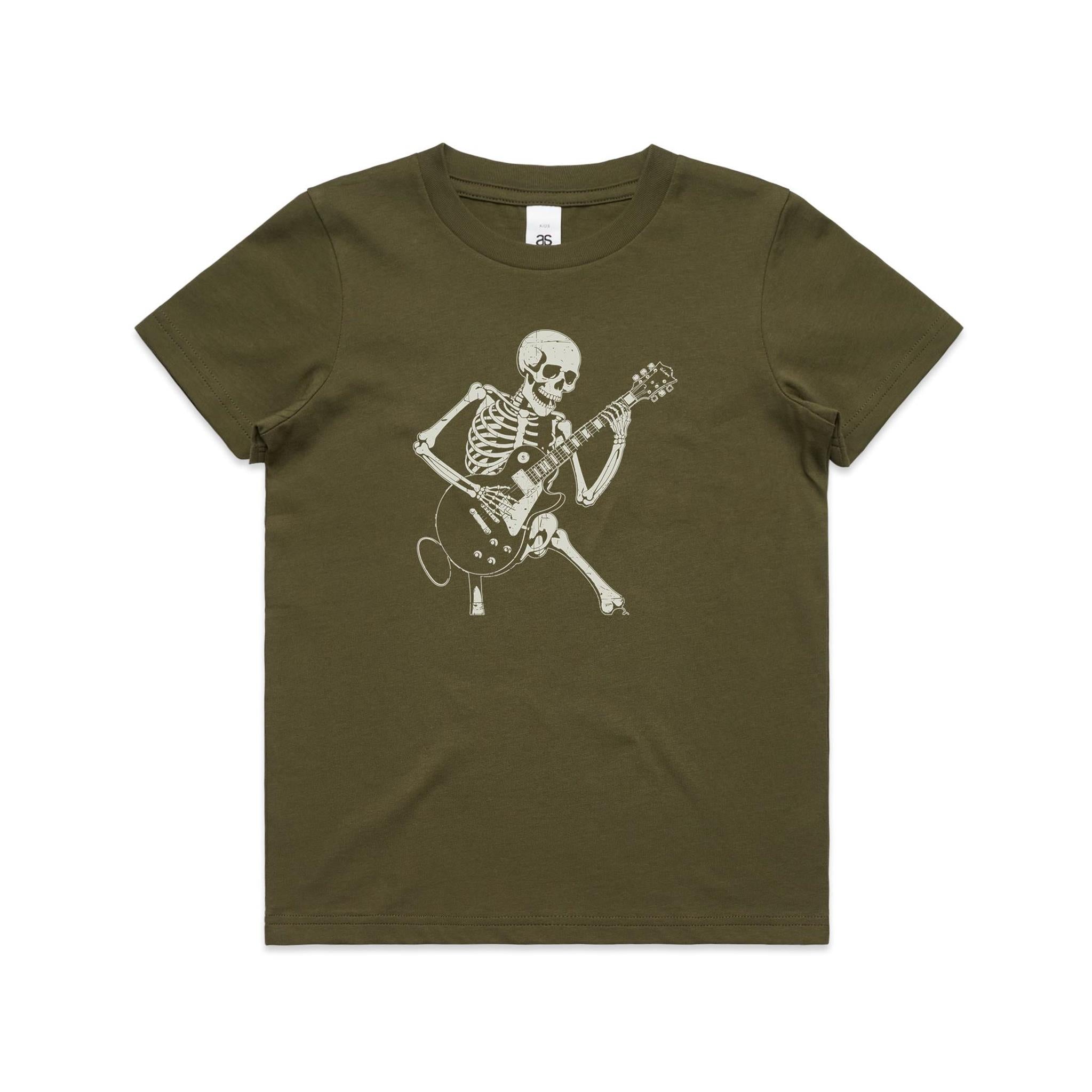 Skeleton Playing Guitar - Kids Youth T-shirt