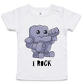 I Rock - Baby T-shirt White Baby T-shirt Music Printed In Australia