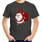 Santa Ho Ho Holidays, Christmas - Kids Youth T-Shirt Charcoal Kids Christmas T-shirt Christmas Printed In Australia