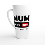 Mum Mode On - White Latte 17oz Ceramic Mug Default Title Latte Mug Globally Fulfilled Mum