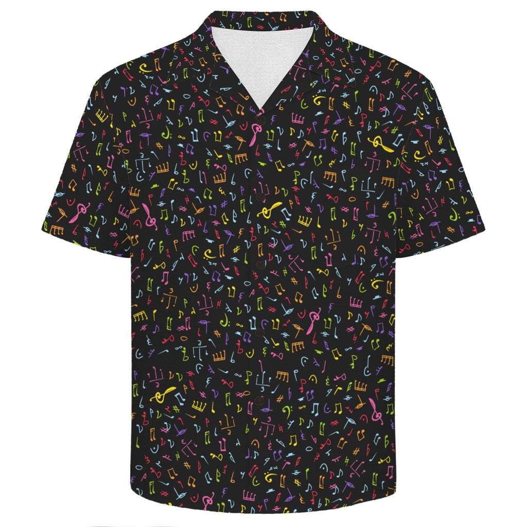 Music Notes Men's Crinkle Hawaiian Shirt
