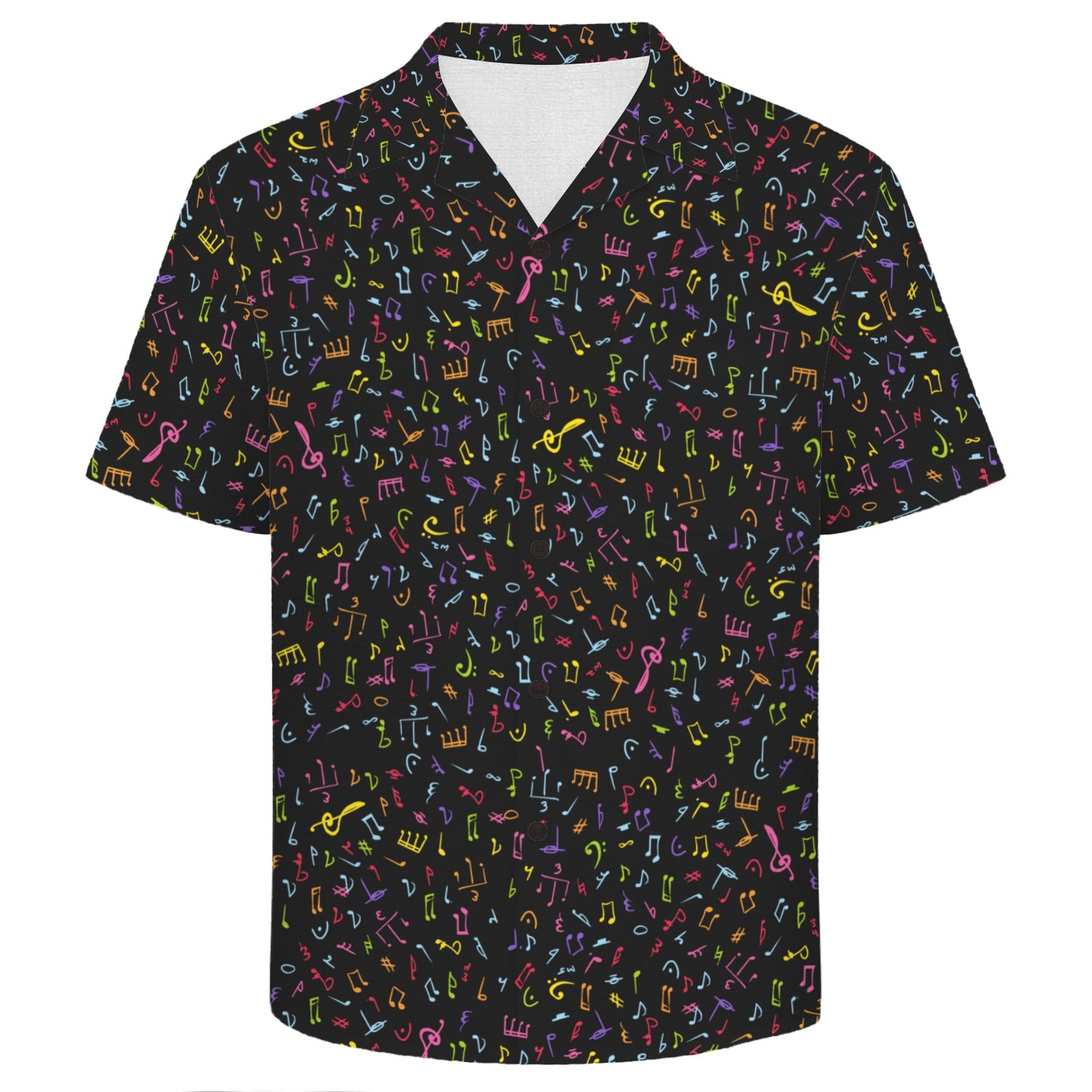 Music Notes Men's Crinkle Hawaiian Shirt