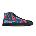 Music Instruments Blue - Kids High Top Canvas Shoes