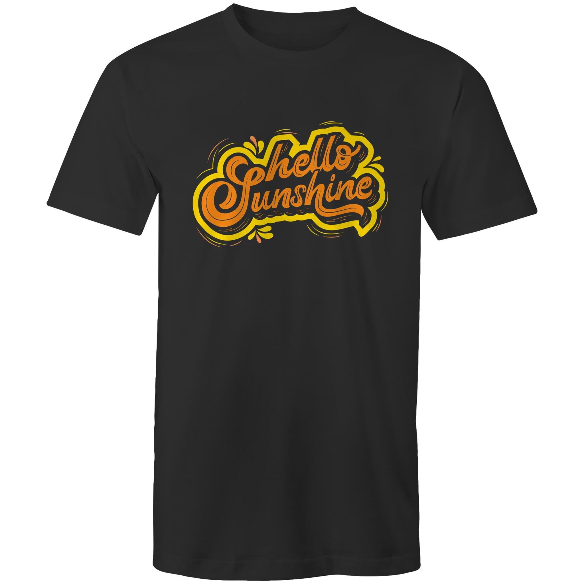 Hello Sunshine - Mens T-Shirt Black Mens T-shirt Printed In Australia Summer
