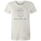 Cat, Soft, Plump Cute - Womens T-shirt Natural Womens T-shirt animal Printed In Australia