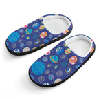 Planets On Blue Kids Cotton Slippers black Kids Cotton Slippers Printed Offshore Space