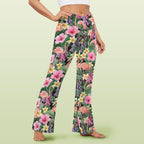 Flamingo Jungle High Waist Crossover Tummy Control Flare Leggings High Waist Flare Leggings animal Printed Offshore