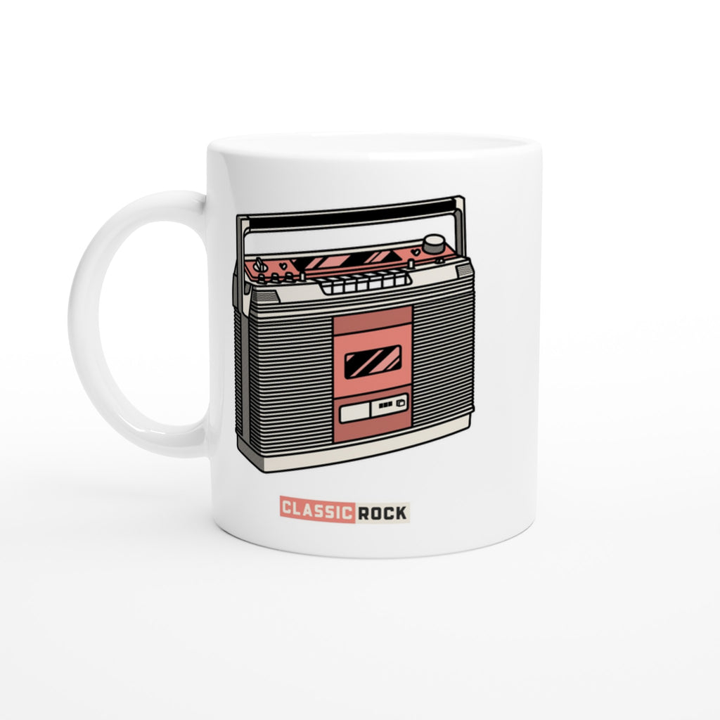 Classic Rock, Cassette Player - White 11oz Ceramic Mug Default Title White 11oz Mug Globally Fulfilled Music Retro