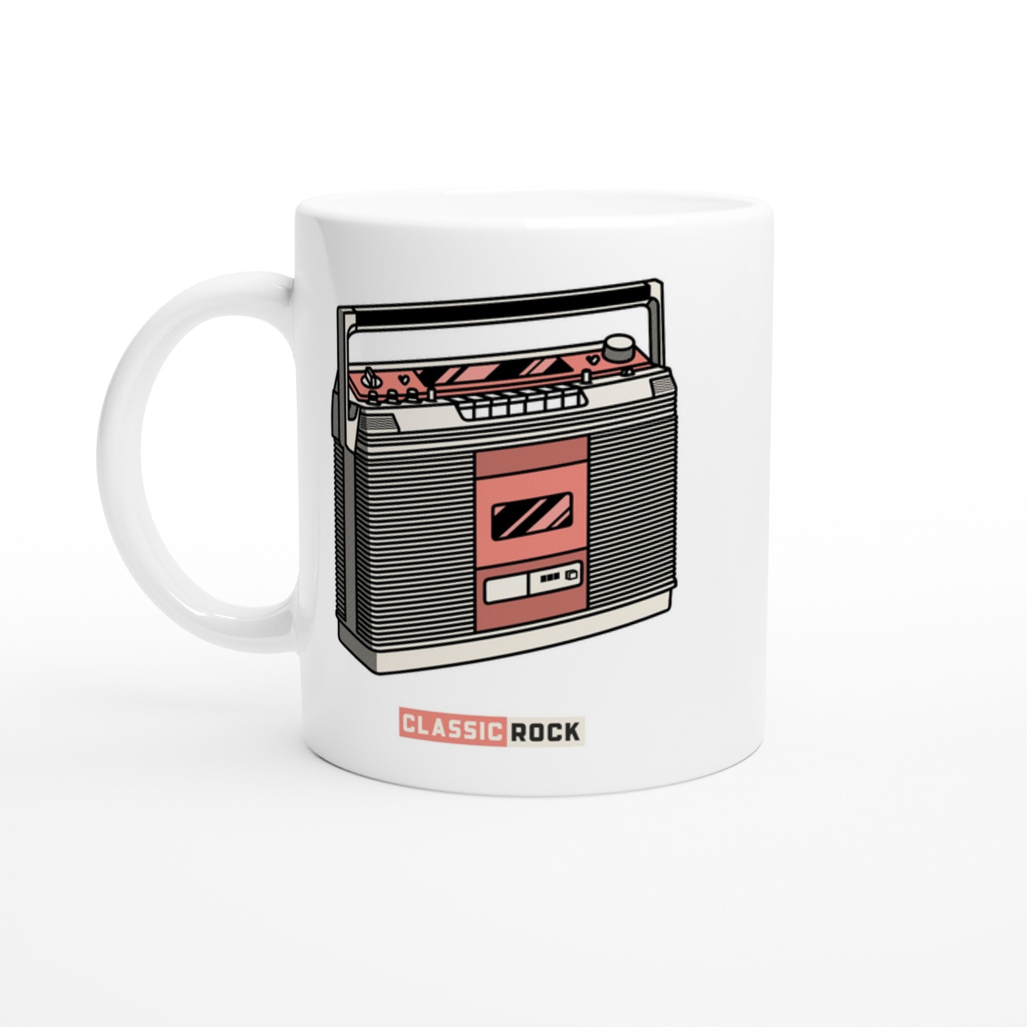 Classic Rock, Cassette Player - White 11oz Ceramic Mug Default Title White 11oz Mug Globally Fulfilled Music Retro