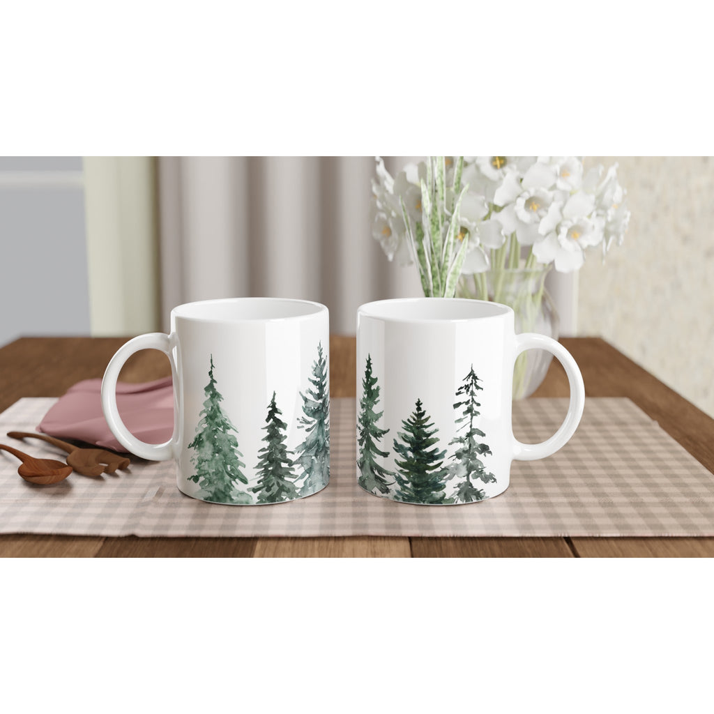 Trees - White 11oz Ceramic Mug White 11oz Mug Globally Fulfilled Plants