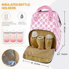 Pink Cat Doughnuts Multi-Function Backpack, Nappy / Diaper Bag Multi-function Backpack, Nappy / Diaper Bag Food Printed Offshore
