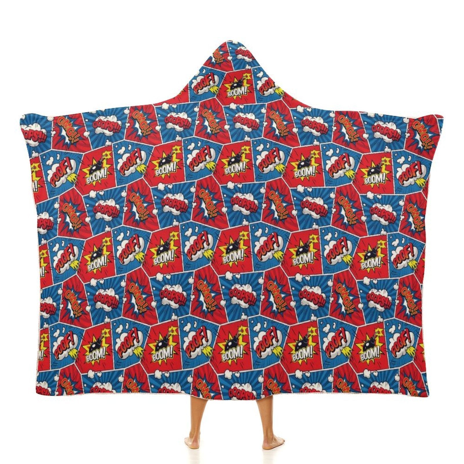 Comic Book Cells Kids Hooded Blanket 100cm x 130cm white 40"×50" Kids Hooded Blanket comic Printed Offshore