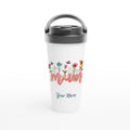 Personalised Mum With Flowers And Butterflies White 15oz Stainless Steel Travel Mug Default Title Personalised Travel Mug Globally Fulfilled Mum