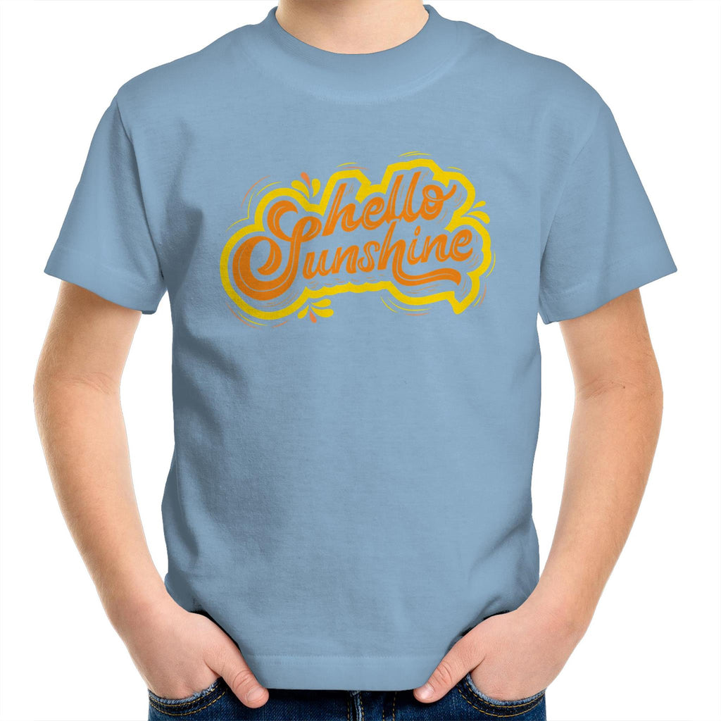 Hello Sunshine - Kids Youth T-Shirt Carolina Blue Kids Youth T-shirt Printed In Australia Summer