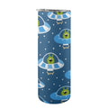 Cute Aliens in UFOs 20oz Tall Skinny Tumbler with Lid and Straw One Size 20oz Tall Skinny Tumbler with Lid and Straw Printed Offshore
