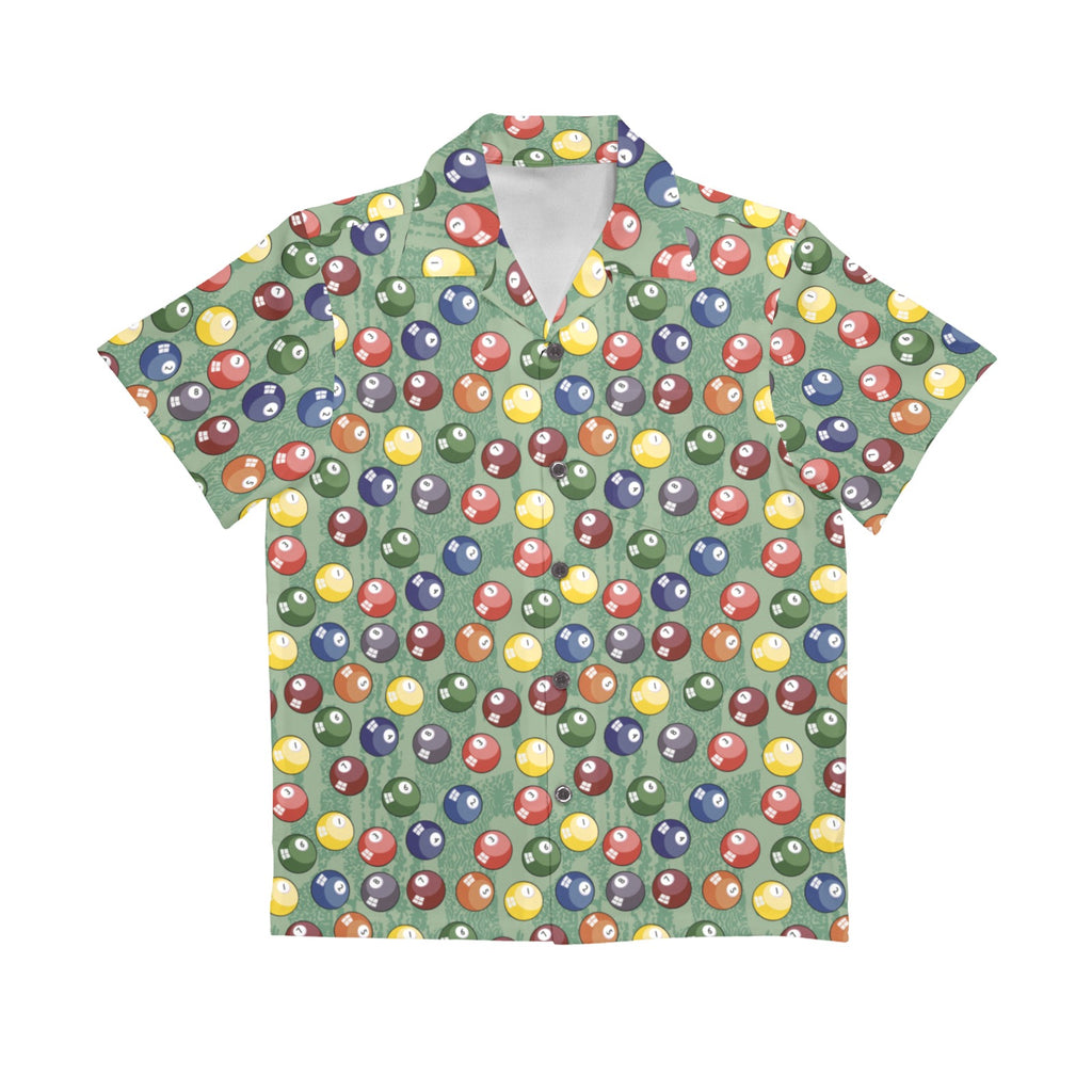 Pool Balls Senior Kids Hawaiian Shirt Senior Kids Hawaiian Shirt 8-15 Games Printed Offshore