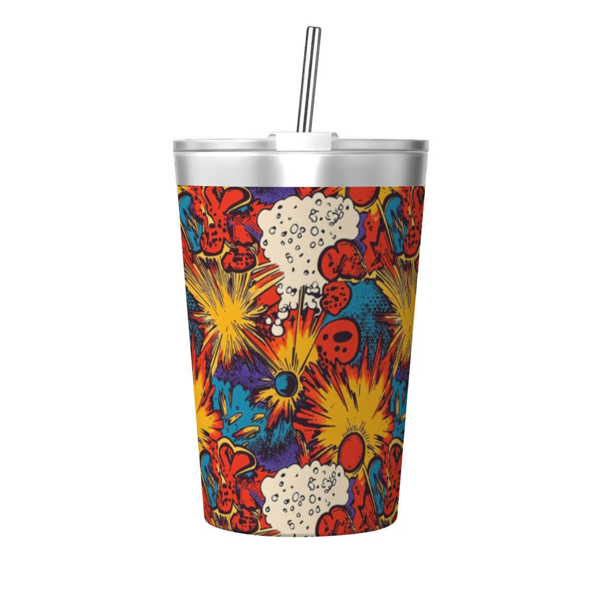 Comic Book Explosions Small Stainless Steel Travel Mug Cup 12oz/350ml