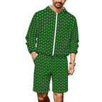 Aliens Men's Lightweight Sun Hoodie & Shorts Set 4XL Men's Lightweight Sun Hoodie & Shorts Printed Offshore Sci Fi